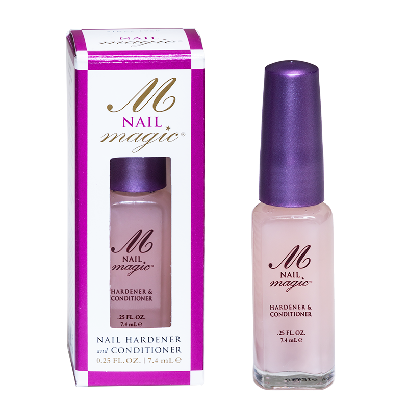 Condition, harden, and strengthen the natural nail with Nail Magic's .25 fl oz nail hardener & conditioner
